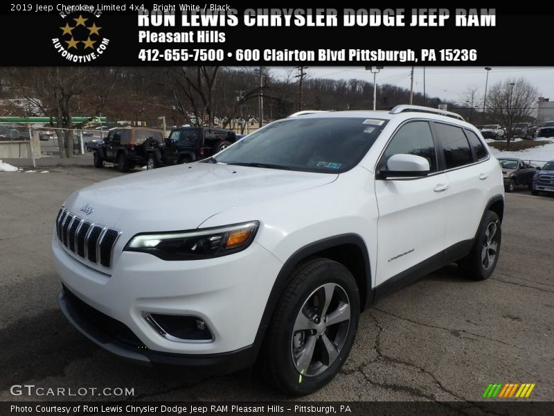 Bright White / Black 2019 Jeep Cherokee Limited 4x4
