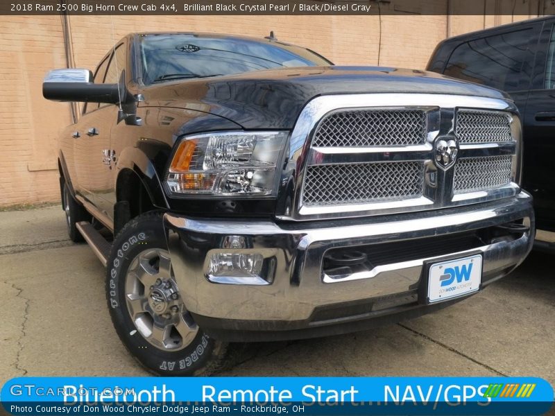 Brilliant Black Crystal Pearl / Black/Diesel Gray 2018 Ram 2500 Big Horn Crew Cab 4x4
