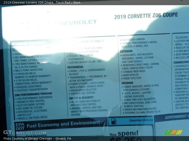 Torch Red / Black 2019 Chevrolet Corvette Z06 Coupe