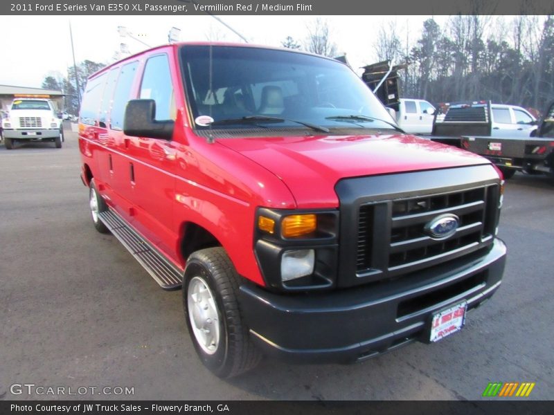 Vermillion Red / Medium Flint 2011 Ford E Series Van E350 XL Passenger