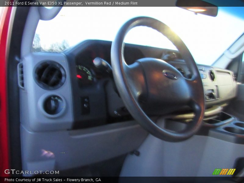 Vermillion Red / Medium Flint 2011 Ford E Series Van E350 XL Passenger