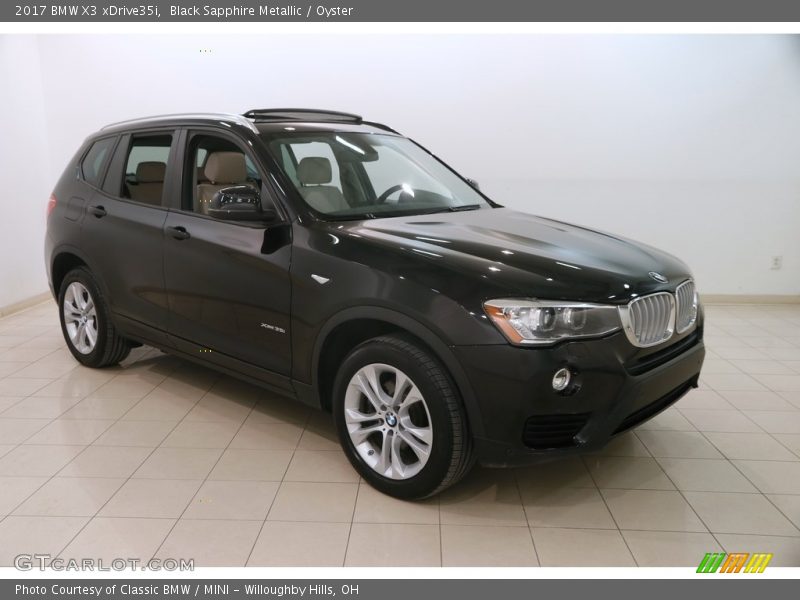 Black Sapphire Metallic / Oyster 2017 BMW X3 xDrive35i