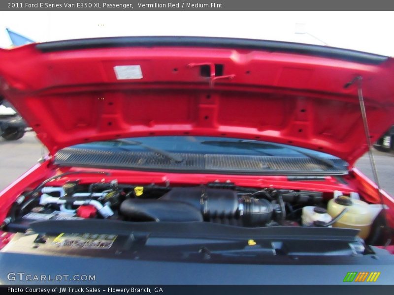 Vermillion Red / Medium Flint 2011 Ford E Series Van E350 XL Passenger