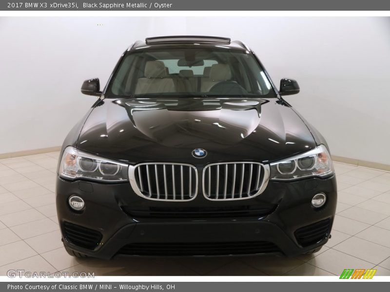 Black Sapphire Metallic / Oyster 2017 BMW X3 xDrive35i
