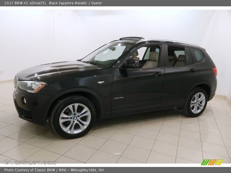 Black Sapphire Metallic / Oyster 2017 BMW X3 xDrive35i