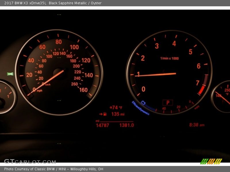 Black Sapphire Metallic / Oyster 2017 BMW X3 xDrive35i