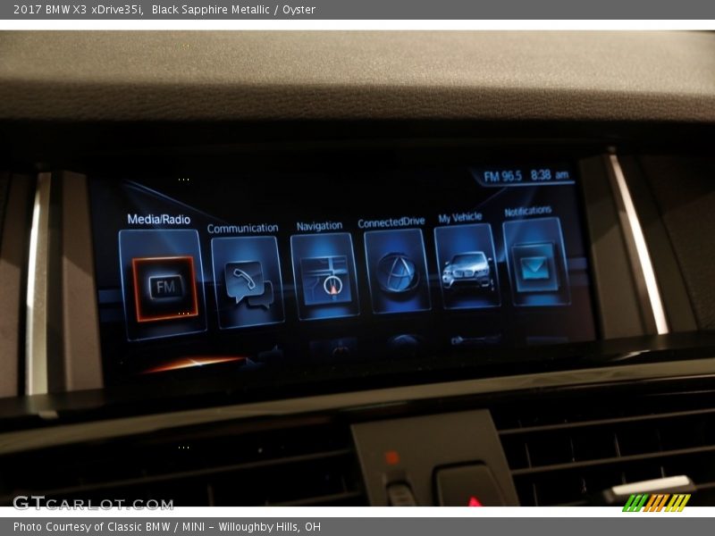 Black Sapphire Metallic / Oyster 2017 BMW X3 xDrive35i