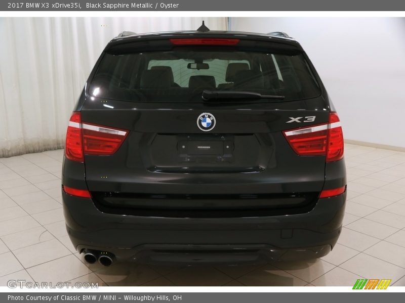 Black Sapphire Metallic / Oyster 2017 BMW X3 xDrive35i