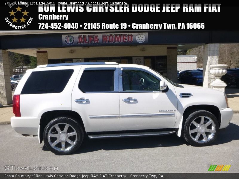 White Diamond / Cocoa/Light Cashmere 2007 Cadillac Escalade AWD