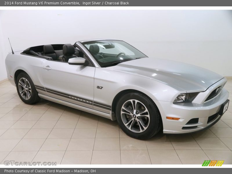 Ingot Silver / Charcoal Black 2014 Ford Mustang V6 Premium Convertible