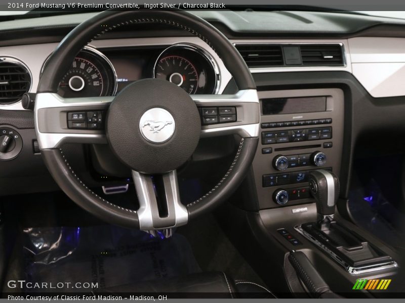Ingot Silver / Charcoal Black 2014 Ford Mustang V6 Premium Convertible