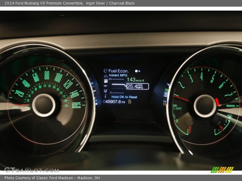 Ingot Silver / Charcoal Black 2014 Ford Mustang V6 Premium Convertible