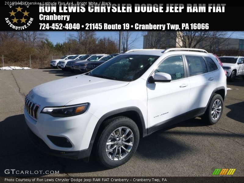 Bright White / Black 2019 Jeep Cherokee Latitude Plus 4x4