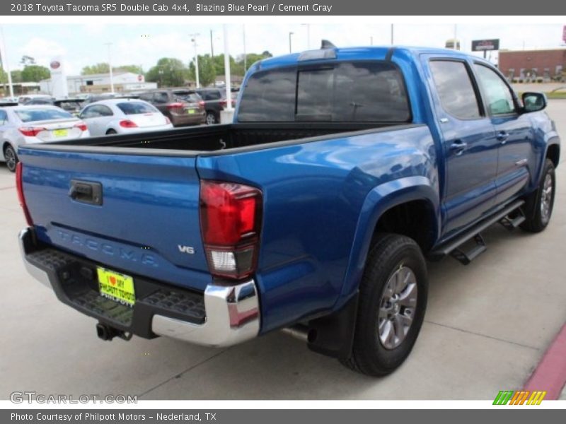 Blazing Blue Pearl / Cement Gray 2018 Toyota Tacoma SR5 Double Cab 4x4