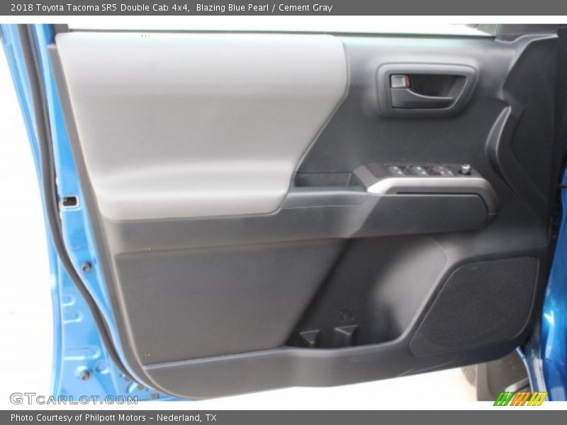 Blazing Blue Pearl / Cement Gray 2018 Toyota Tacoma SR5 Double Cab 4x4