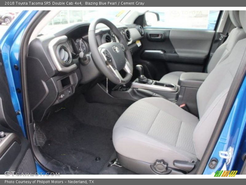 Blazing Blue Pearl / Cement Gray 2018 Toyota Tacoma SR5 Double Cab 4x4