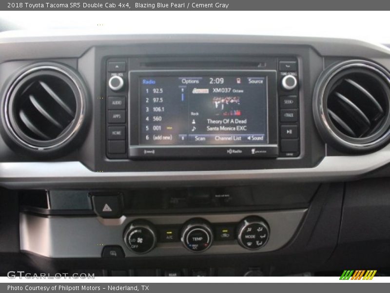 Blazing Blue Pearl / Cement Gray 2018 Toyota Tacoma SR5 Double Cab 4x4