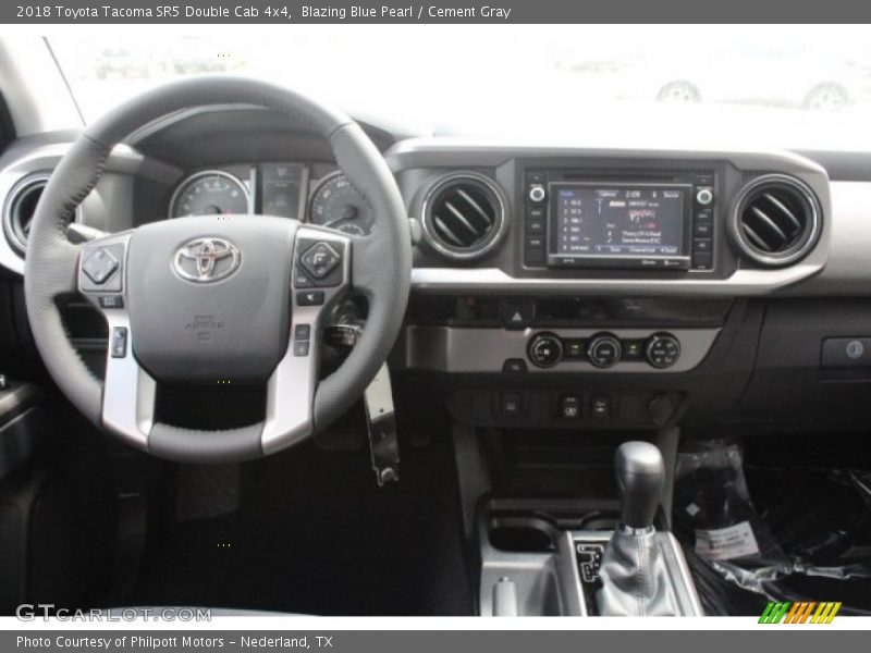 Blazing Blue Pearl / Cement Gray 2018 Toyota Tacoma SR5 Double Cab 4x4