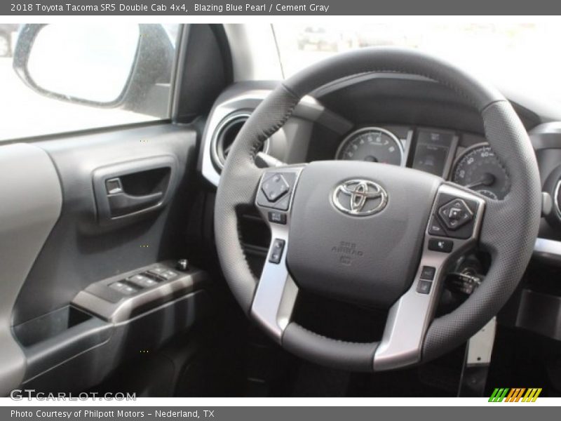 Blazing Blue Pearl / Cement Gray 2018 Toyota Tacoma SR5 Double Cab 4x4