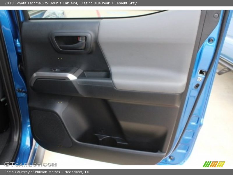Blazing Blue Pearl / Cement Gray 2018 Toyota Tacoma SR5 Double Cab 4x4