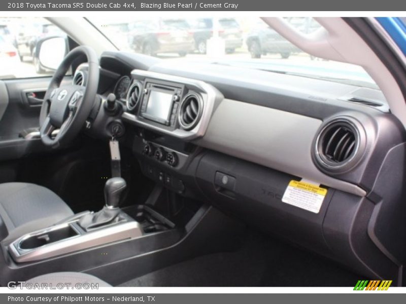 Blazing Blue Pearl / Cement Gray 2018 Toyota Tacoma SR5 Double Cab 4x4