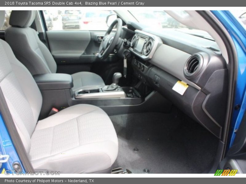 Blazing Blue Pearl / Cement Gray 2018 Toyota Tacoma SR5 Double Cab 4x4