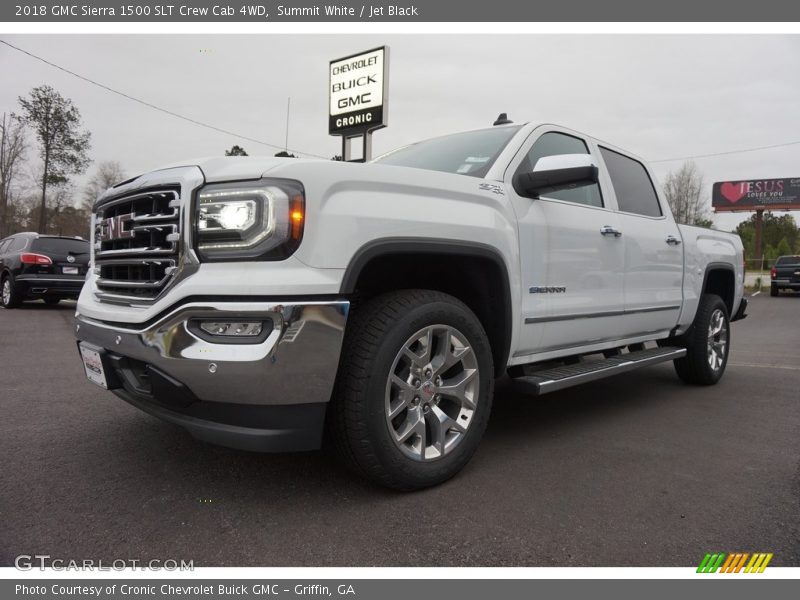 Summit White / Jet Black 2018 GMC Sierra 1500 SLT Crew Cab 4WD