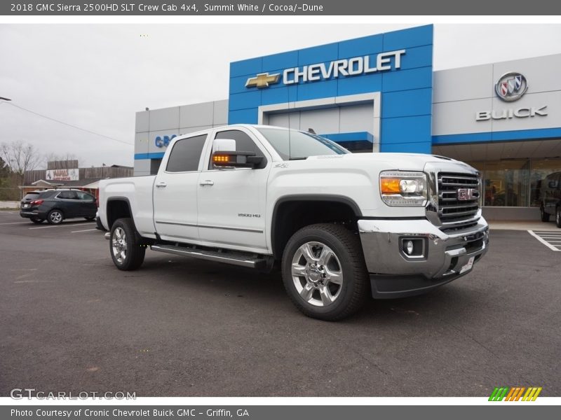 Summit White / Cocoa/­Dune 2018 GMC Sierra 2500HD SLT Crew Cab 4x4