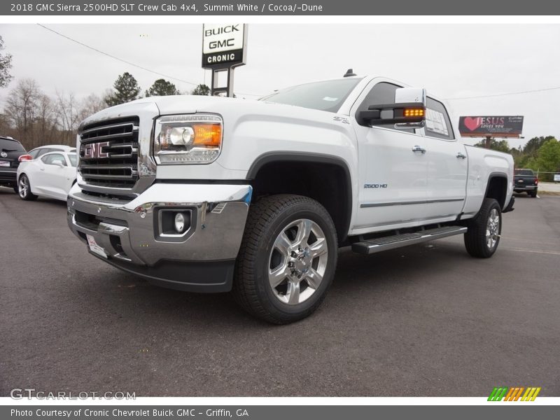 Summit White / Cocoa/­Dune 2018 GMC Sierra 2500HD SLT Crew Cab 4x4