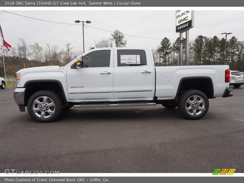 Summit White / Cocoa/­Dune 2018 GMC Sierra 2500HD SLT Crew Cab 4x4