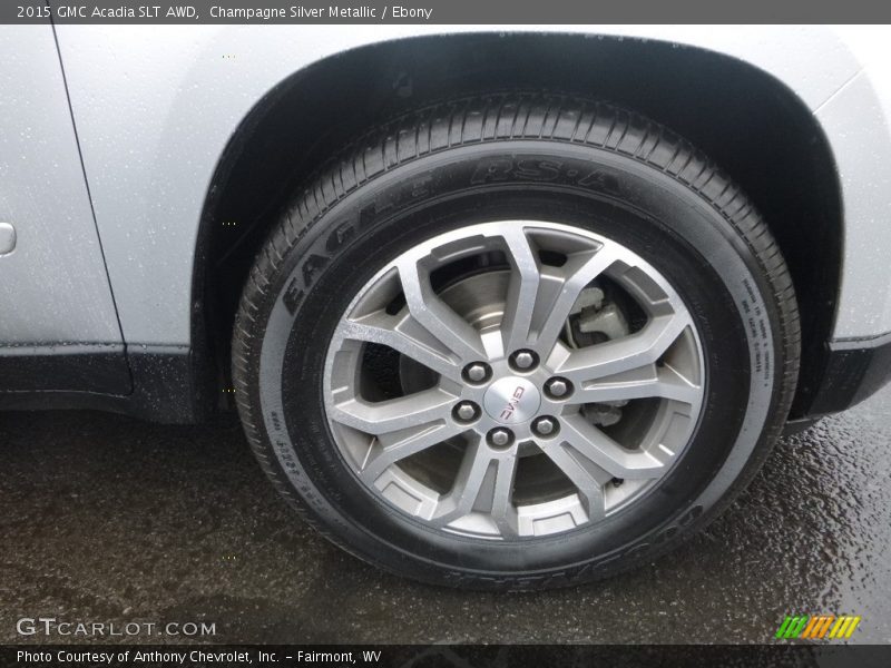 Champagne Silver Metallic / Ebony 2015 GMC Acadia SLT AWD