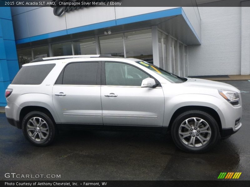 Champagne Silver Metallic / Ebony 2015 GMC Acadia SLT AWD