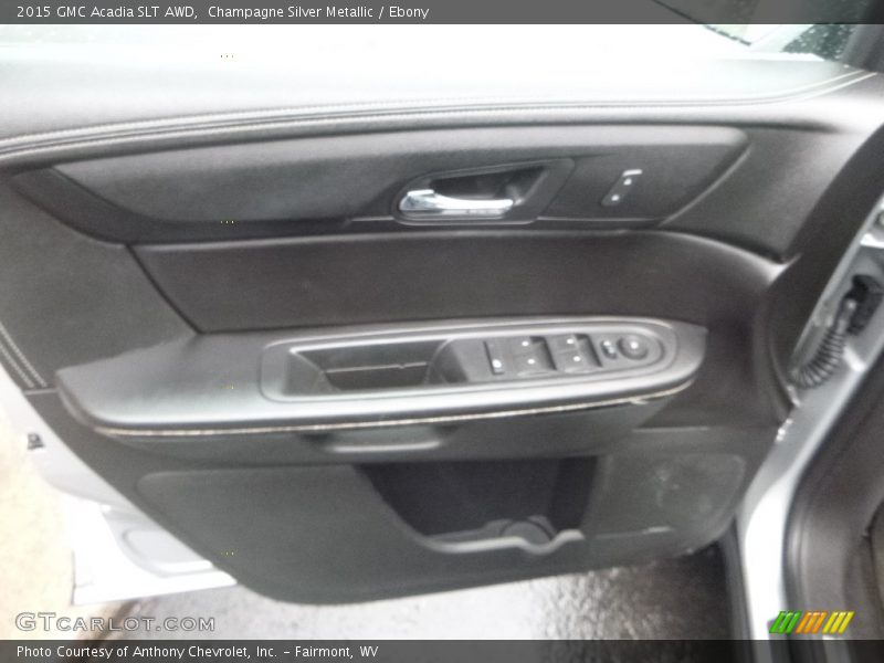 Champagne Silver Metallic / Ebony 2015 GMC Acadia SLT AWD
