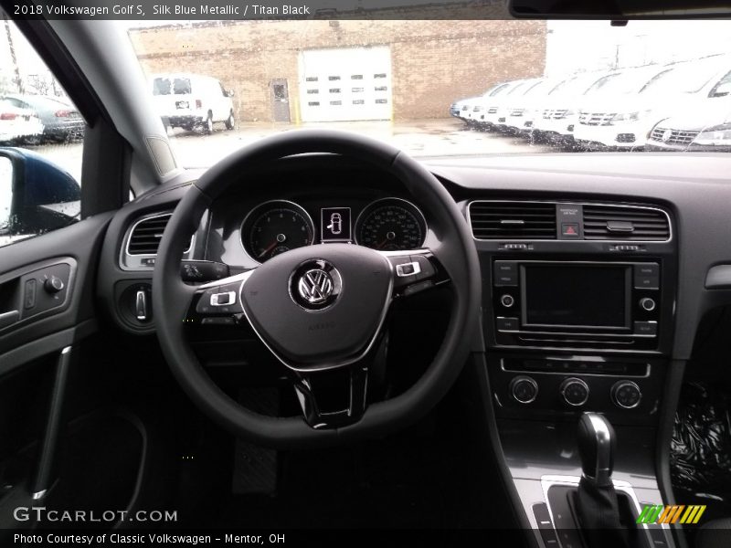 Silk Blue Metallic / Titan Black 2018 Volkswagen Golf S