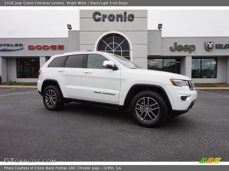 Bright White / Black/Light Frost Beige 2018 Jeep Grand Cherokee Limited