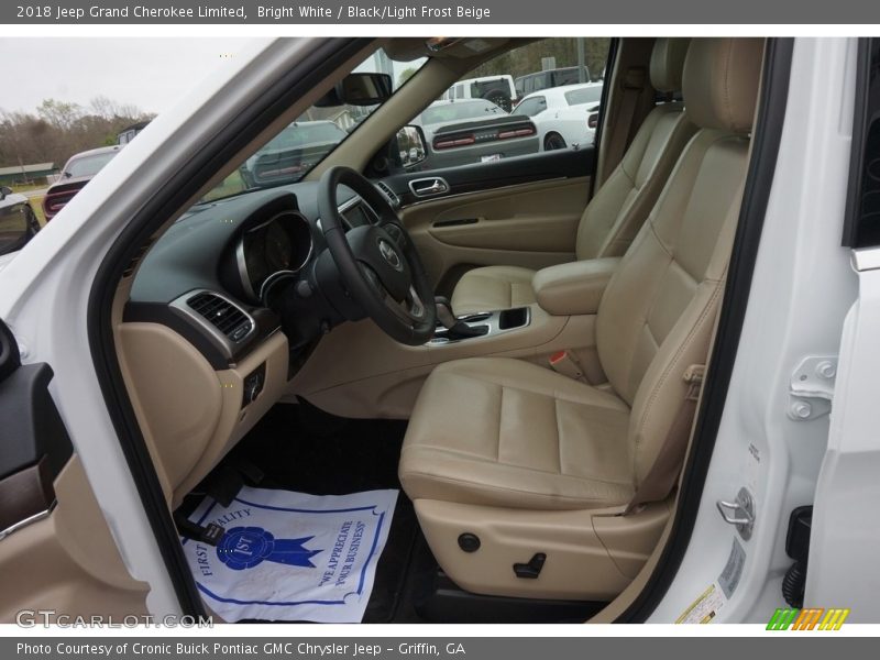 Bright White / Black/Light Frost Beige 2018 Jeep Grand Cherokee Limited