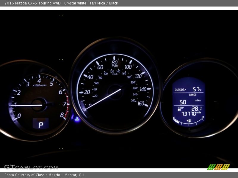 Crystal White Pearl Mica / Black 2016 Mazda CX-5 Touring AWD
