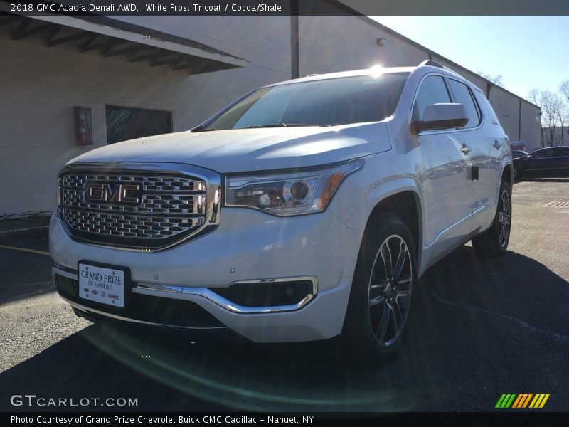 White Frost Tricoat / Cocoa/Shale 2018 GMC Acadia Denali AWD