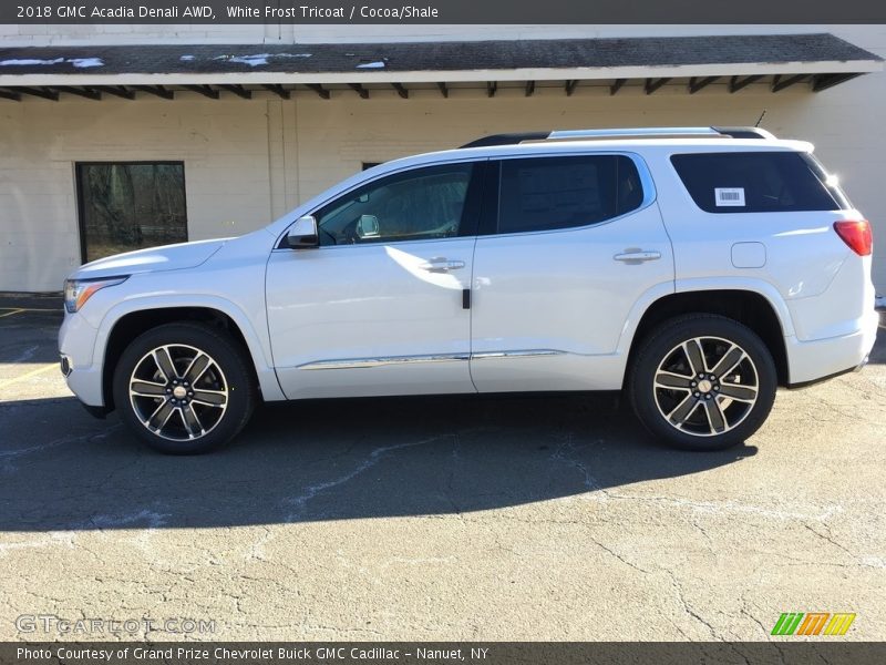 White Frost Tricoat / Cocoa/Shale 2018 GMC Acadia Denali AWD