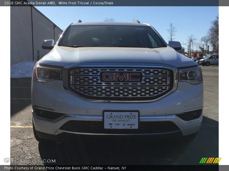 White Frost Tricoat / Cocoa/Shale 2018 GMC Acadia Denali AWD