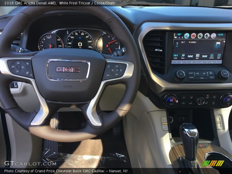 White Frost Tricoat / Cocoa/Shale 2018 GMC Acadia Denali AWD
