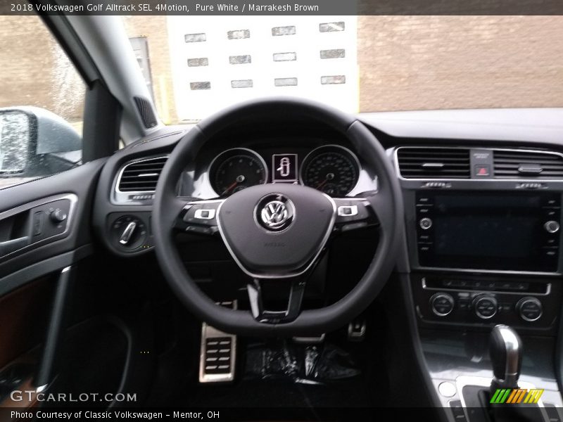 Pure White / Marrakesh Brown 2018 Volkswagen Golf Alltrack SEL 4Motion