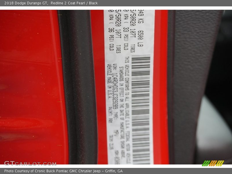 Redline 2 Coat Pearl / Black 2018 Dodge Durango GT