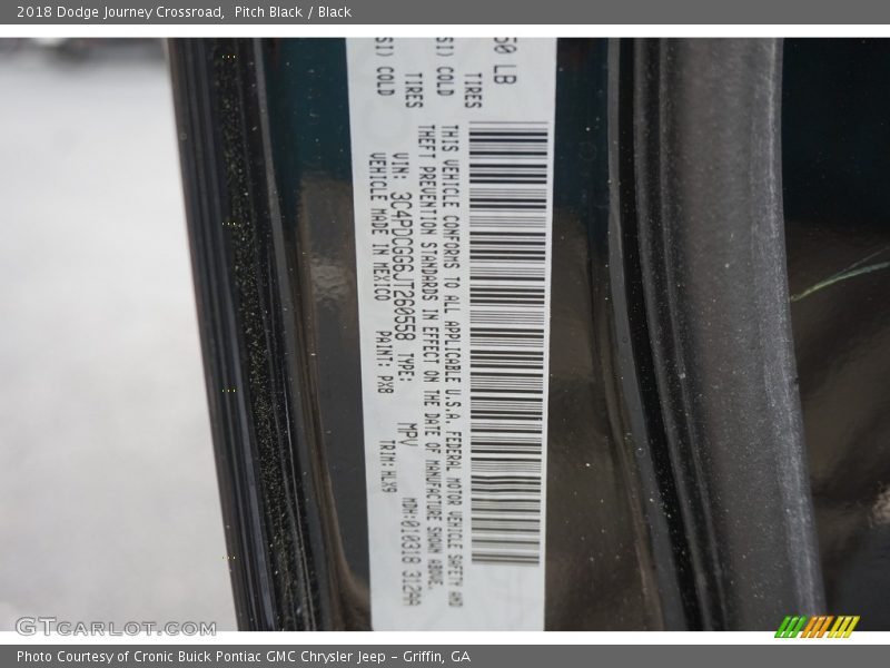 Pitch Black / Black 2018 Dodge Journey Crossroad