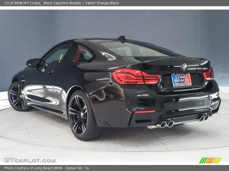 Black Sapphire Metallic / Sakhir Orange/Black 2018 BMW M4 Coupe