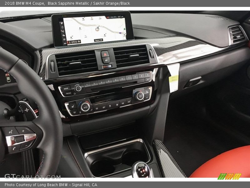 Black Sapphire Metallic / Sakhir Orange/Black 2018 BMW M4 Coupe