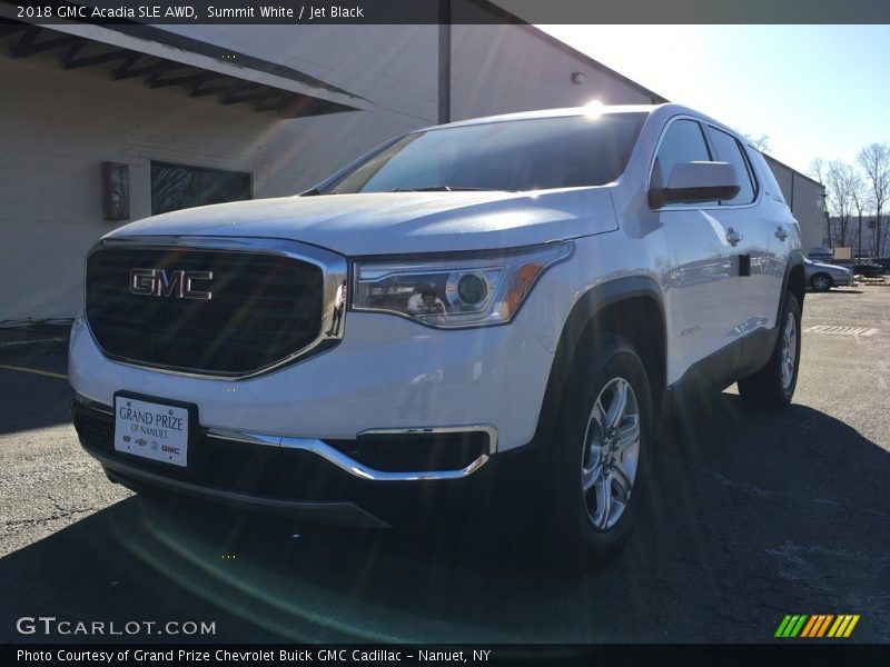 Summit White / Jet Black 2018 GMC Acadia SLE AWD