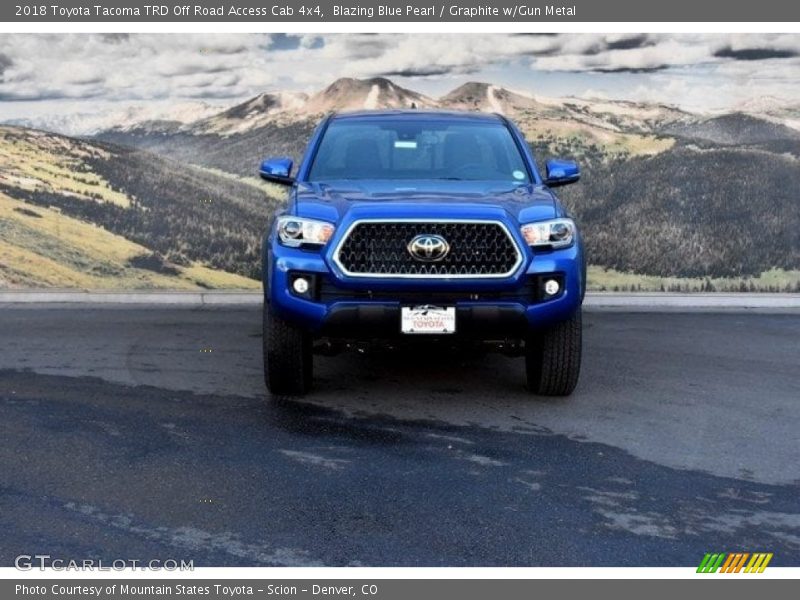 Blazing Blue Pearl / Graphite w/Gun Metal 2018 Toyota Tacoma TRD Off Road Access Cab 4x4