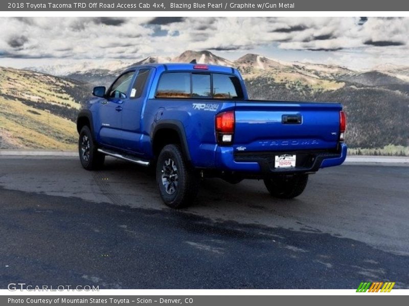 Blazing Blue Pearl / Graphite w/Gun Metal 2018 Toyota Tacoma TRD Off Road Access Cab 4x4