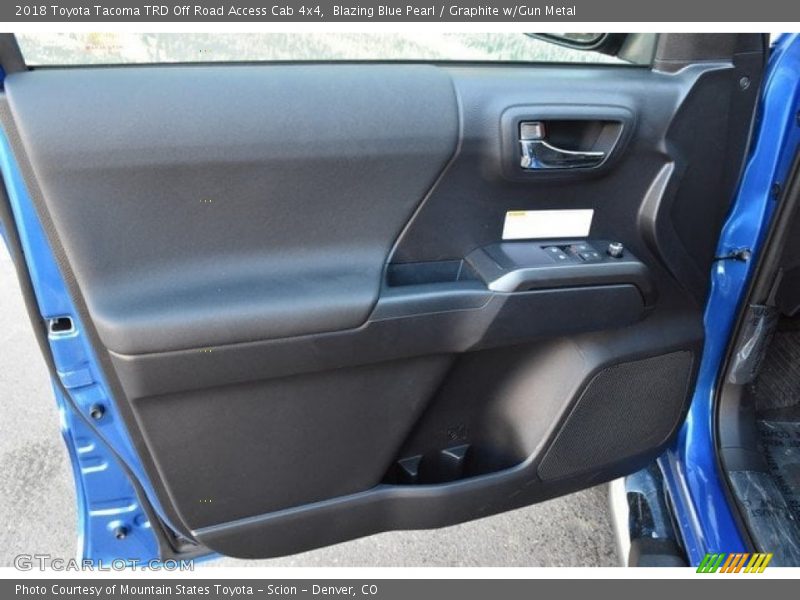 Blazing Blue Pearl / Graphite w/Gun Metal 2018 Toyota Tacoma TRD Off Road Access Cab 4x4